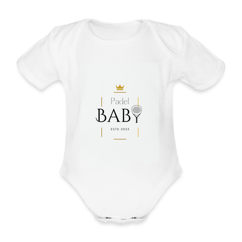 Padel Baby | Organic Short-sleeved Baby Bodysuit - weiß